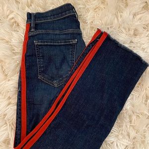 Mother bootcut fringe jeans